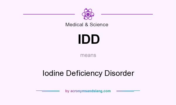 What does IDD mean? It stands for Iodine Deficiency Disorder