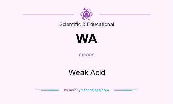 What does WA mean? It stands for Weak Acid