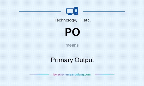 What does PO mean? It stands for Primary Output