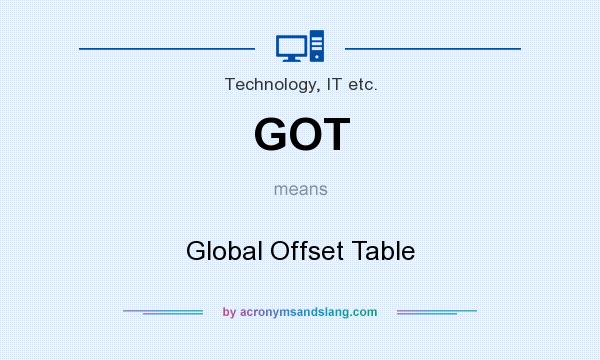 What does GOT mean? It stands for Global Offset Table