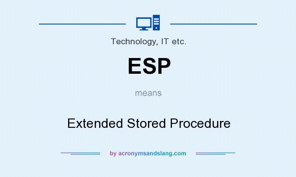 What does ESP mean? It stands for Extended Stored Procedure