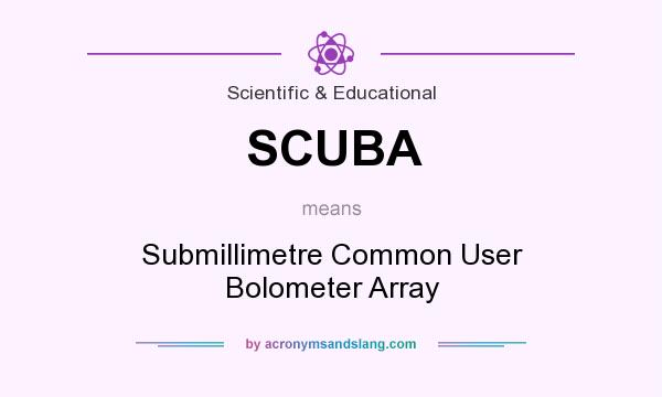 What does SCUBA mean? It stands for Submillimetre Common User Bolometer Array
