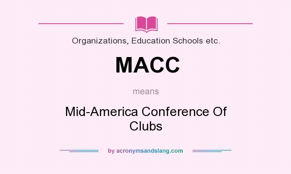 What does MACC mean? It stands for Mid-America Conference Of Clubs