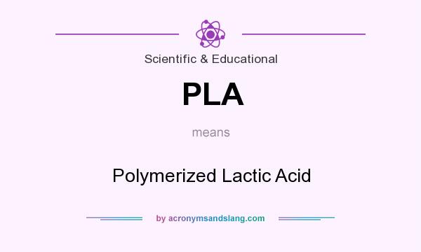 What does PLA mean? It stands for Polymerized Lactic Acid
