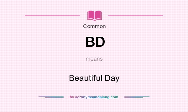 What does BD mean? It stands for Beautiful Day