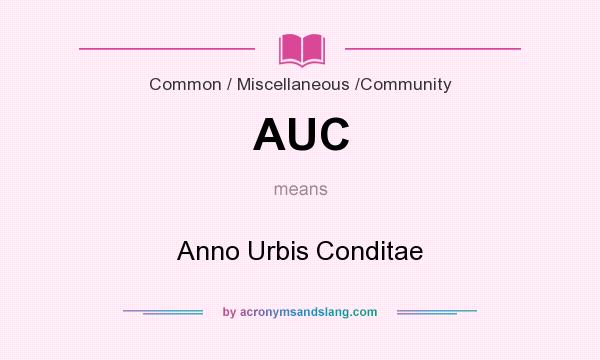 What does AUC mean? It stands for Anno Urbis Conditae