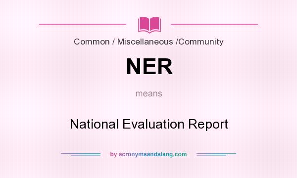 What does NER mean? It stands for National Evaluation Report