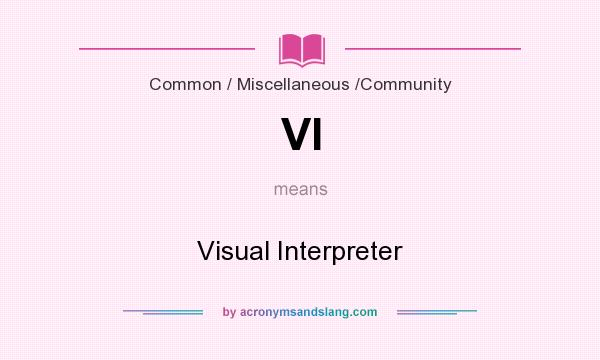 What does VI mean? It stands for Visual Interpreter