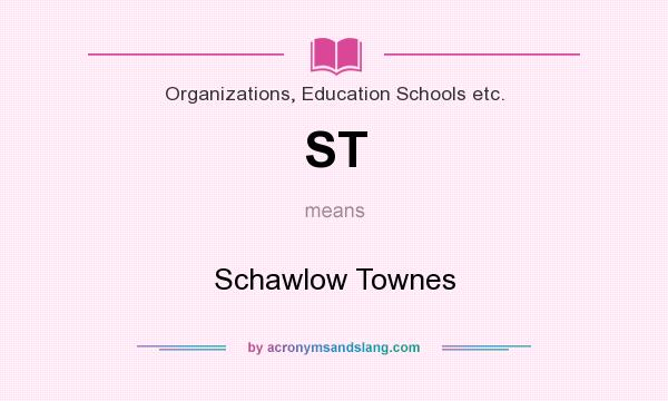 What does ST mean? It stands for Schawlow Townes