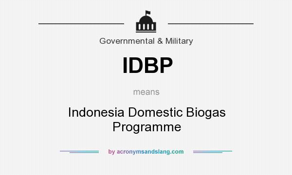 What does IDBP mean? It stands for Indonesia Domestic Biogas Programme