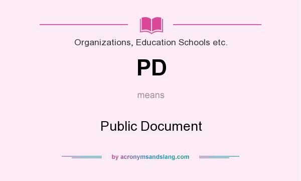 What does PD mean? It stands for Public Document