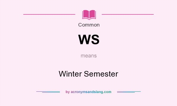 What does WS mean? It stands for Winter Semester