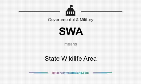 What does SWA mean? It stands for State Wildlife Area