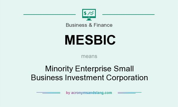 What does MESBIC mean? It stands for Minority Enterprise Small Business Investment Corporation