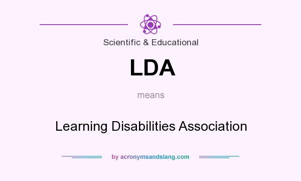 What does LDA mean? It stands for Learning Disabilities Association