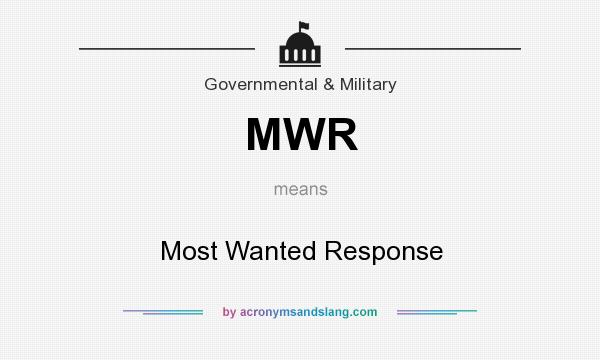What does MWR mean? It stands for Most Wanted Response