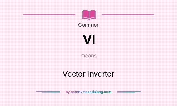 What does VI mean? It stands for Vector Inverter
