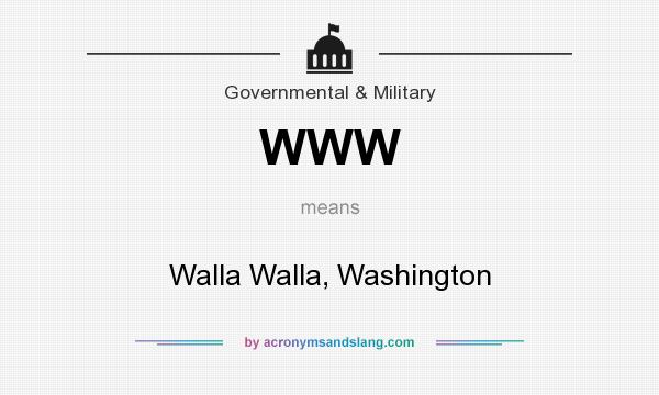 What does WWW mean? It stands for Walla Walla, Washington