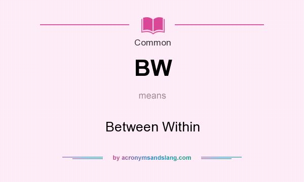 What does BW mean? It stands for Between Within