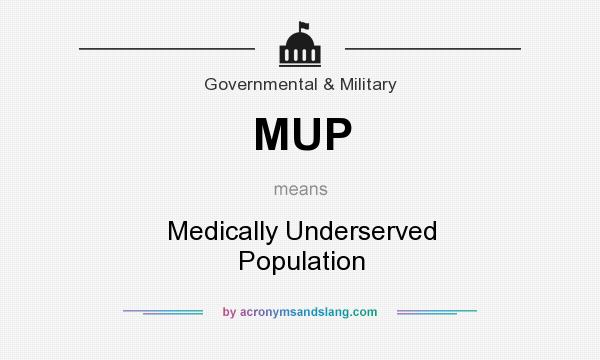 What does MUP mean? It stands for Medically Underserved Population