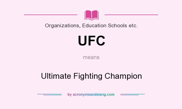 What does UFC mean? It stands for Ultimate Fighting Champion