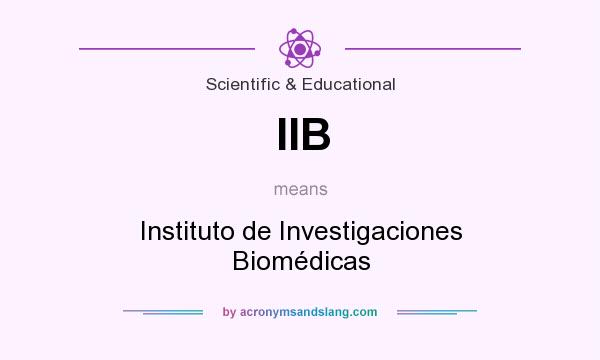 What does IIB mean? It stands for Instituto de Investigaciones Biomédicas