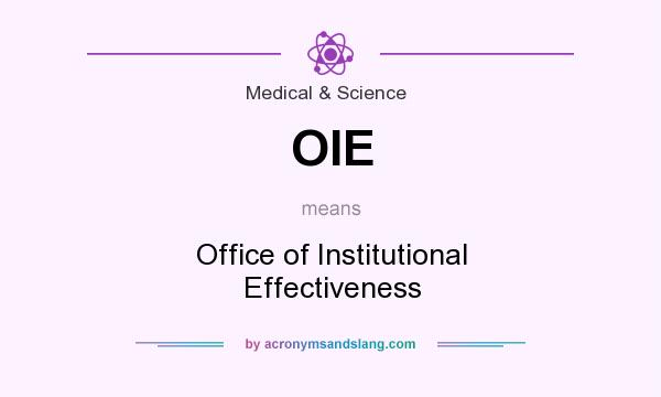 What does OIE mean? It stands for Office of Institutional Effectiveness