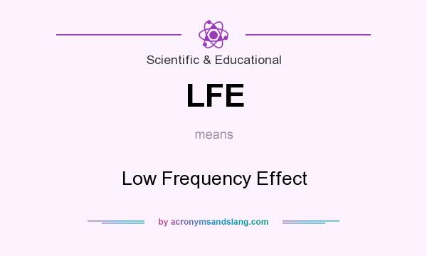 What does LFE mean? It stands for Low Frequency Effect