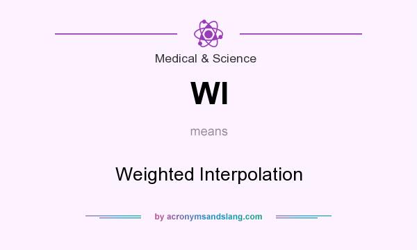 What does WI mean? It stands for Weighted Interpolation