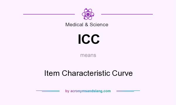 What does ICC mean? It stands for Item Characteristic Curve