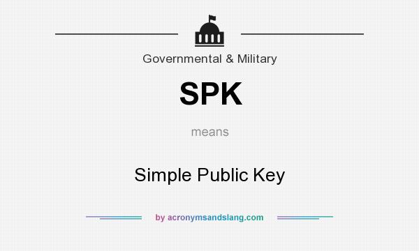 What does SPK mean? It stands for Simple Public Key