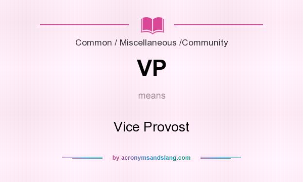 What does VP mean? It stands for Vice Provost