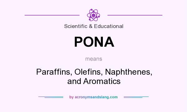 What does PONA mean? It stands for Paraffins, Olefins, Naphthenes, and Aromatics