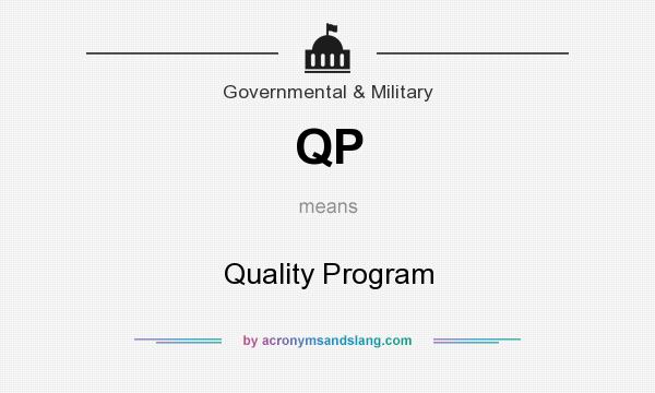 What does QP mean? It stands for Quality Program