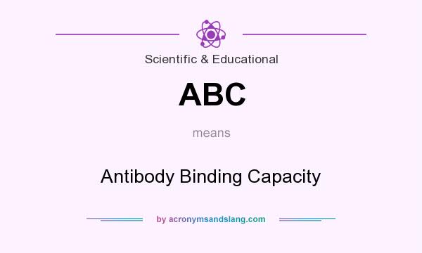 What does ABC mean? It stands for Antibody Binding Capacity