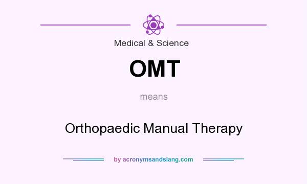 What does OMT mean? It stands for Orthopaedic Manual Therapy