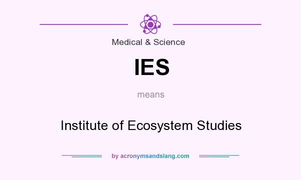 What does IES mean? It stands for Institute of Ecosystem Studies
