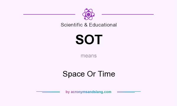 What does SOT mean? It stands for Space Or Time
