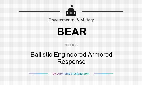 What does BEAR mean? It stands for Ballistic Engineered Armored Response