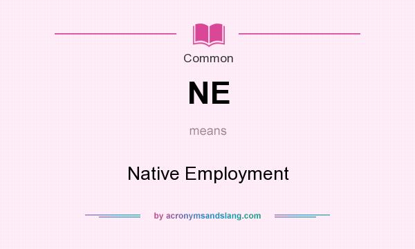 What does NE mean? It stands for Native Employment