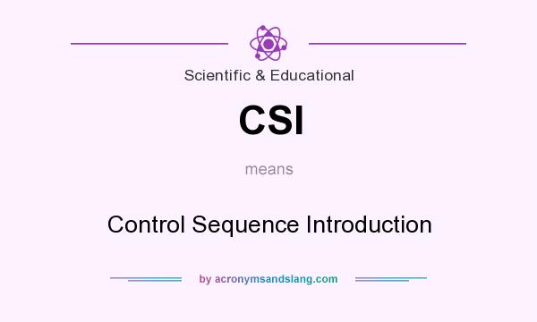 What does CSI mean? It stands for Control Sequence Introduction