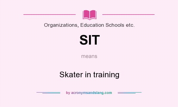 What does SIT mean? It stands for Skater in training