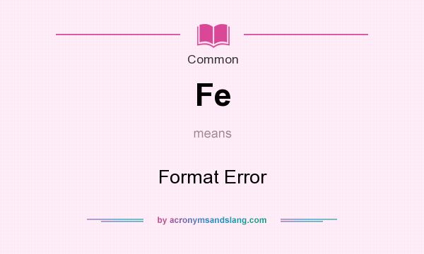 What does Fe mean? It stands for Format Error