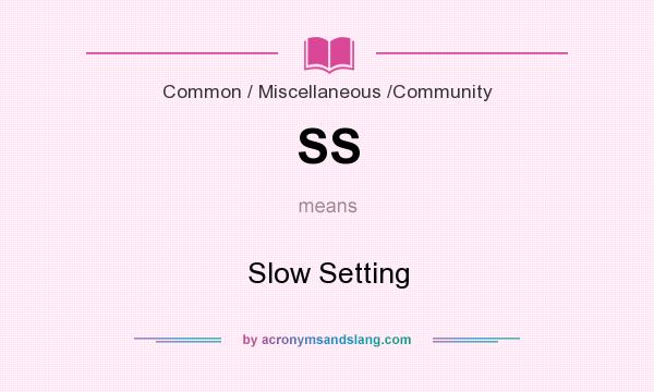 What does SS mean? It stands for Slow Setting