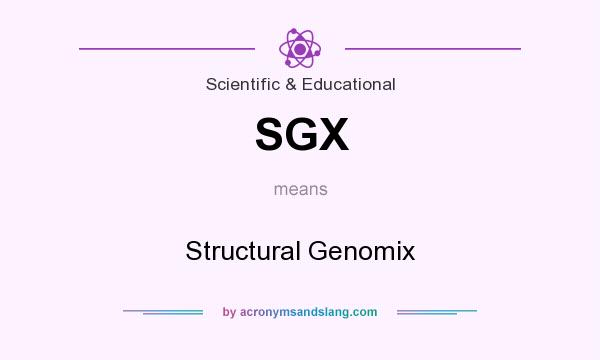 What does SGX mean? It stands for Structural Genomix