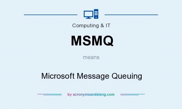 What does MSMQ mean? It stands for Microsoft Message Queuing