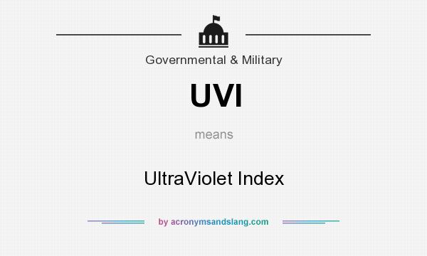 What does UVI mean? It stands for UltraViolet Index