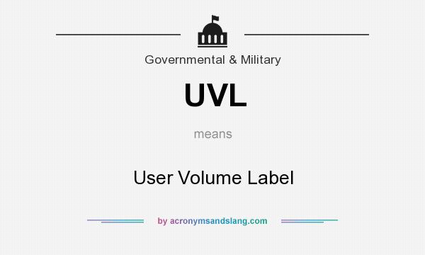 What does UVL mean? It stands for User Volume Label