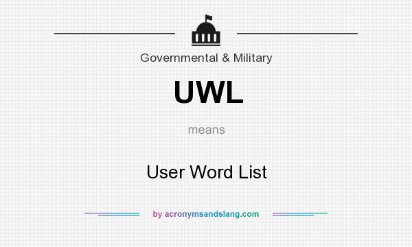 What does UWL mean? It stands for User Word List