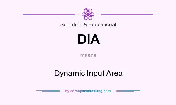 What does DIA mean? It stands for Dynamic Input Area